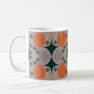Taza De Café Boho Geométrico Diamante Púrpura