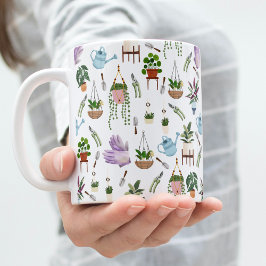 Taza De Café Boho Green Potant Pattern Coffee Mug