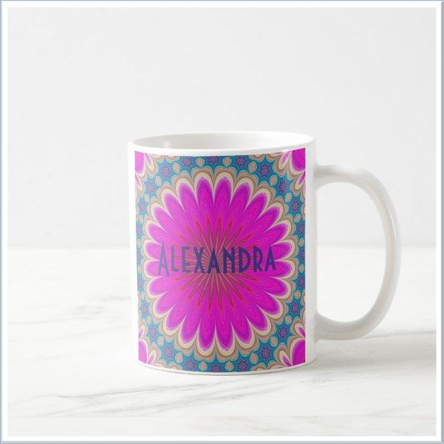 Taza De Café Boho Hot Pink Mandala (Subido por el creador)