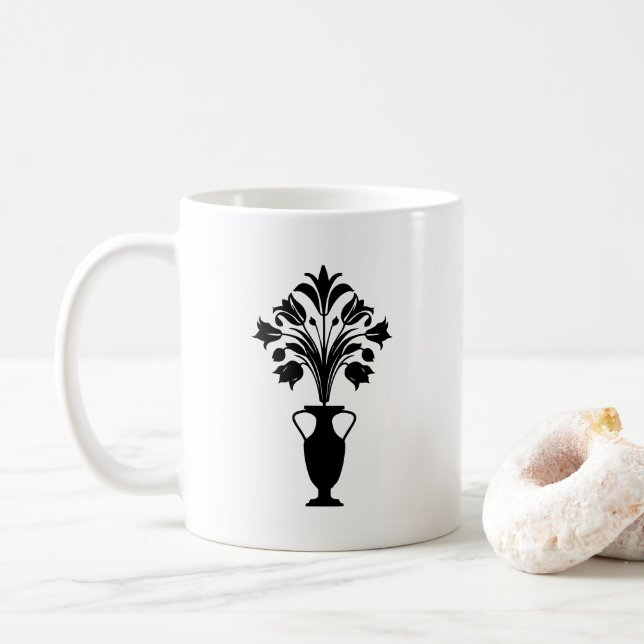 Taza De Café Boho Mid Century Flower Pot (Con donut)