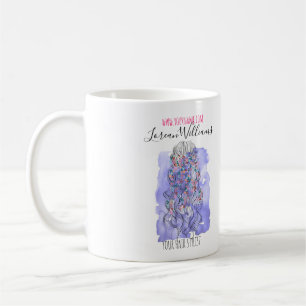 Taza De Café Boho Moda Morple Bride Hairstyle Watercolor Floral