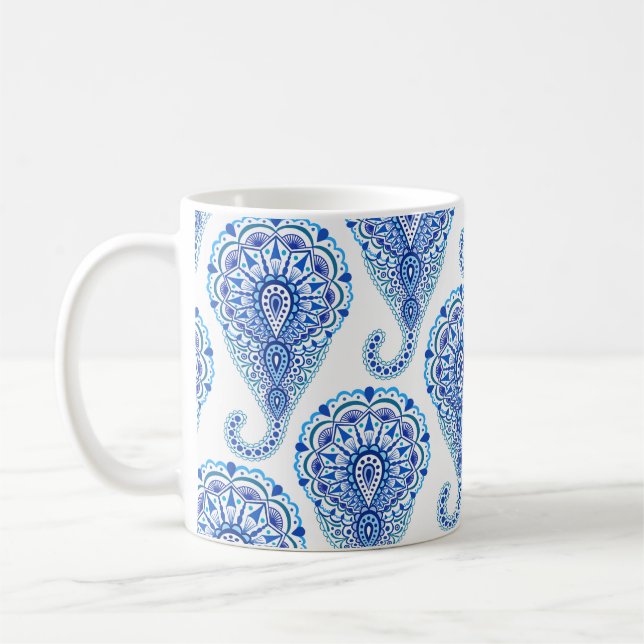 Taza De Café Boho Moda Paisley Seamless Oriental (Izquierda)
