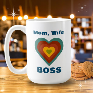 Taza De Café BOHO Mom, Wife, BOSS