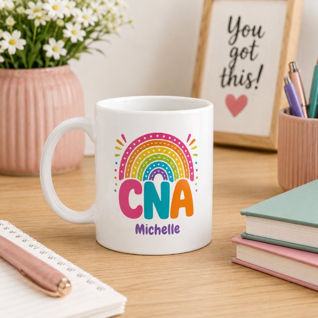 Taza De Café Boho Monograma Arcoíris CNA  (Subido por el creador)