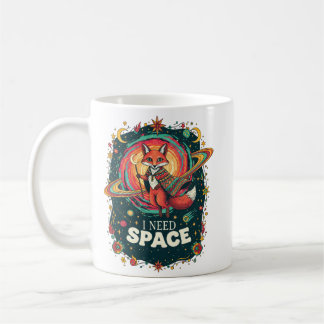 Taza De Café Boho Multicolor Cosmic Fox I Need Space Retro