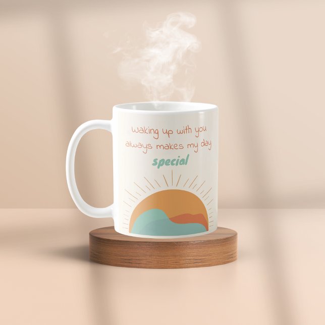 Taza De Café Boho Naranja Mountain Sun Haciendo especial mi día (Subido por el creador)
