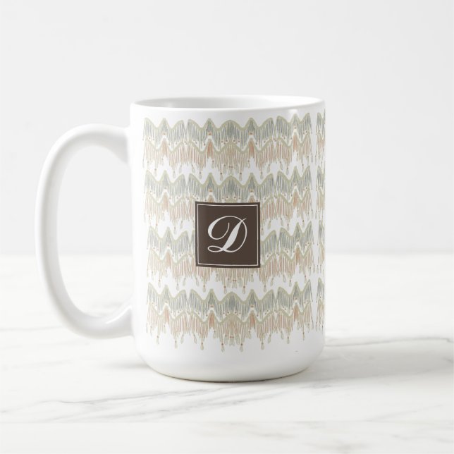 Taza De Café Boho Orgánico Resumen Macrame Natural Hanging (Izquierda)