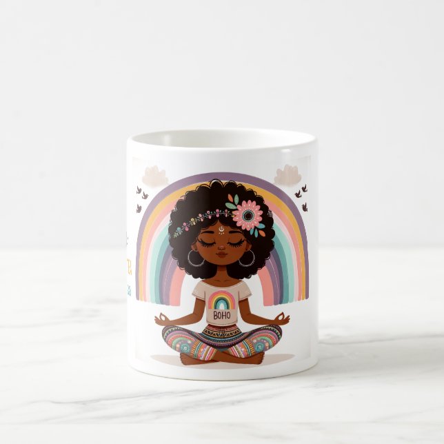 Taza De Café Boho Positivo del té Café Mug (Centro)