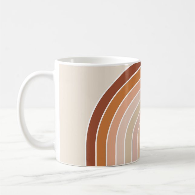 Taza De Café Boho Rainbow Beige Terracotta (Izquierda)