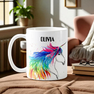 Taza De Café Boho Rainbow Cute Chicas Unicorn Niños