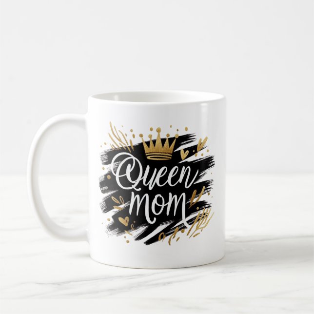 Taza De Café Boho Rainbow Mama – Warm Earthy Tones Design (Izquierda)