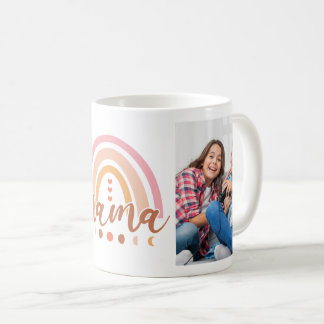 Taza De Café Boho Rainbow Moon Phases Mama 2 Fotos