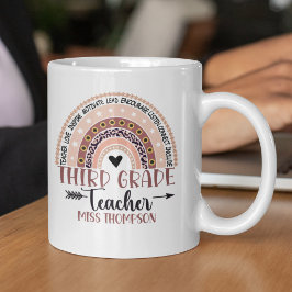 Taza De Café Boho Rainbow Tumbler for 3rd Grade Teacher