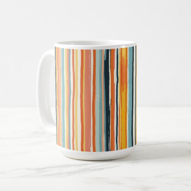 Taza De Café Boho Raya Vertical (Anverso izquierdo)