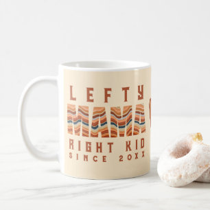 Taza De Café Boho Retro Personalizado Zurda Mamá Desde Año Cora