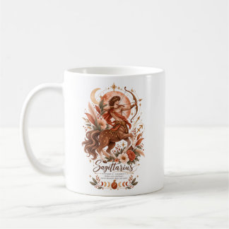 Taza De Café Boho Sagitario Zodíaco Botánico de Terracota