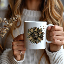 Taza De Café Boho "Stay Wild" Camo Sunflower 15oz Café Mug