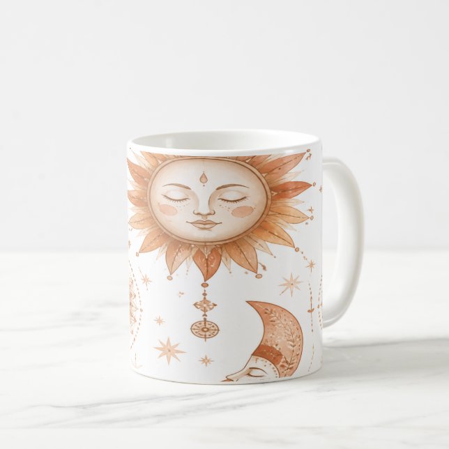 Taza De Café Boho Sun and Moon Celestial Mug (Anverso derecho)