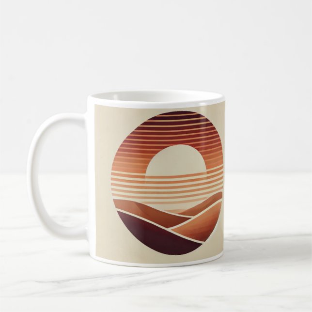 Taza De Café Boho Sunset - Diseño Estético Inspirado en la Natu (Izquierda)