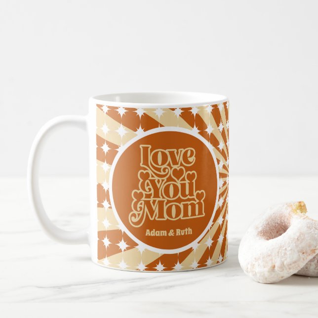 Taza De Café Boho Te Ama Mamá Día de la Madre de fotos personal (Con donut)