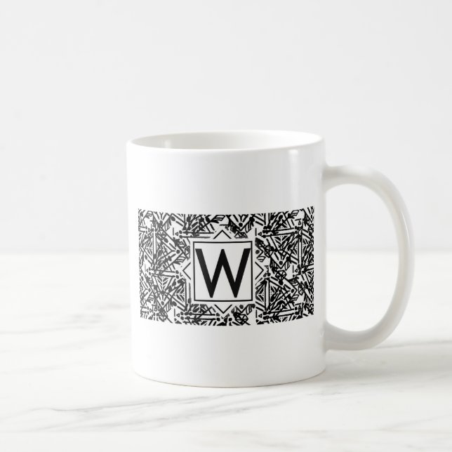 Taza De Café Boho W Monograma (Derecha)