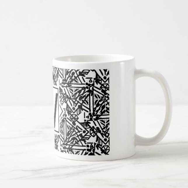Taza De Café Boho W Monograma (Derecha)