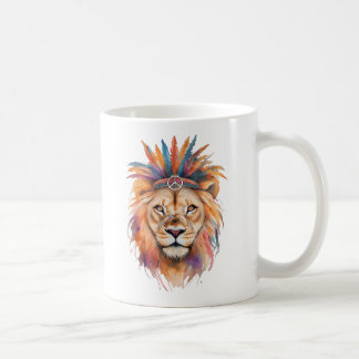 Taza De Café Boho Watercolor León Mug Majestic and Artistic Ani