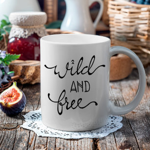 Taza De Café Boho Wild and Free Hand Lettering