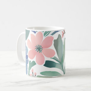 Taza De Café Boho Wildflower Watercolor Floral Pastel