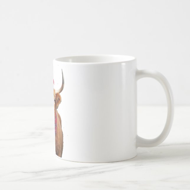 Taza De Café Boho Xmas Christmas Highland Cow T-Shirt (Derecha)