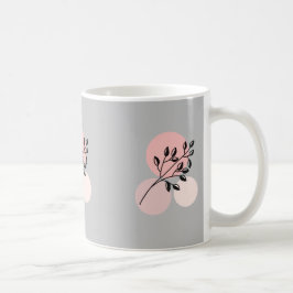 Taza De Café Boho Zen Botánico En Círculos Rosa Y Lilac
