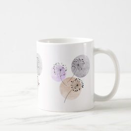 Taza De Café Boho Zen Dandelion Flores En Círculos De Color Ros