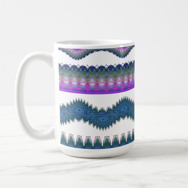 Taza De Café Boho Zigzag Pattern Coffee Mug (Izquierda)