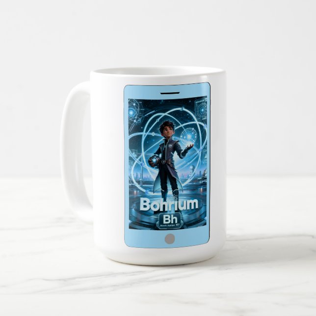 Taza De Café Bohrio (Bh) – Colección ATOMIVRA™ (Anverso izquierdo)