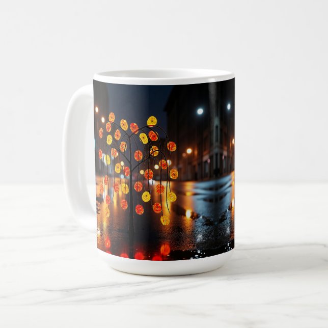 Taza De Café Bokeh de Ciudad de Medianoche (Anverso izquierdo)