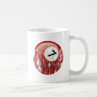 TAZA DE CAFÉ BOLA DE BILLAR DEL NÚMERO 7 - EROSIONADA Y