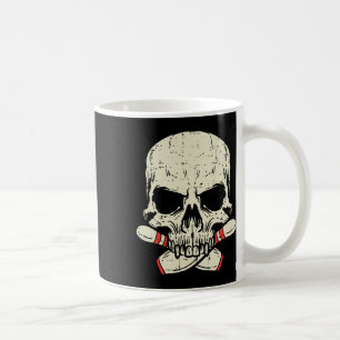Taza De Café Bola de cráneo Pins Skeleton Head Bowler Hombres B