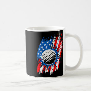 Taza De Café Bola de Golf Bandera Americana Patriótica Hombres 