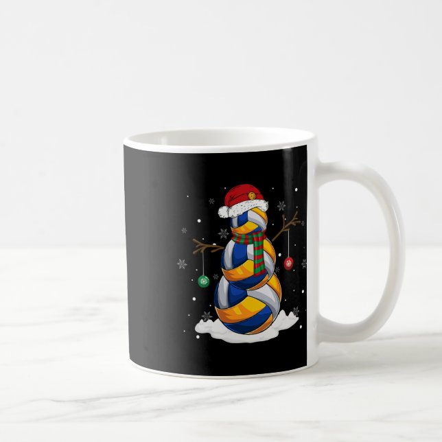 Taza De Café Bola de voleibol Snowman Santa Hat Navidades Pajam (Derecha)