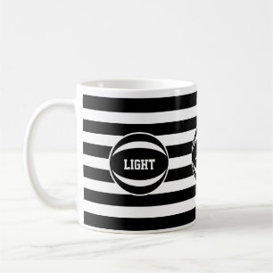 Taza De Café Bola elegante en rayas negras y blancas