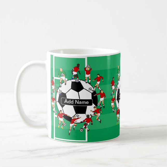 Taza De Café Bola y jugadores personalizados de fútbol (Izquierda)