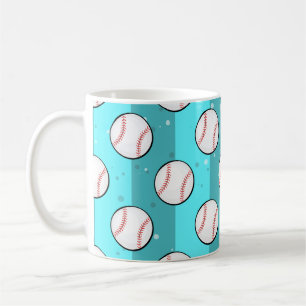 Taza De Café Bolas de béisbol - Patrón sin foco en el cielo azu