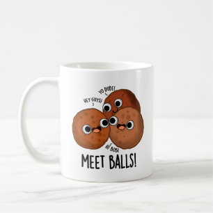 Taza De Café Bolas de encuentro Divertido Social Meatball Pun