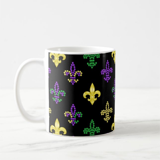 Taza De Café Bolas de flores de lisa - Café negro (Izquierda)