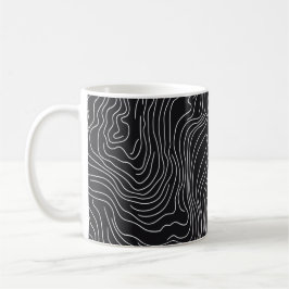 Taza De Café Bold Black and White Topographic Art 🖤