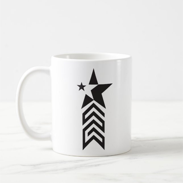 Taza De Café Bold Black Geometric Star (Izquierda)