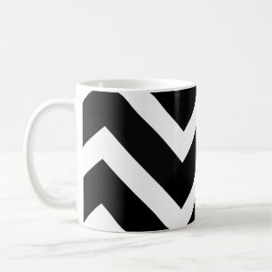 Taza De Café Bold Black White Chevron Geometric Pattern