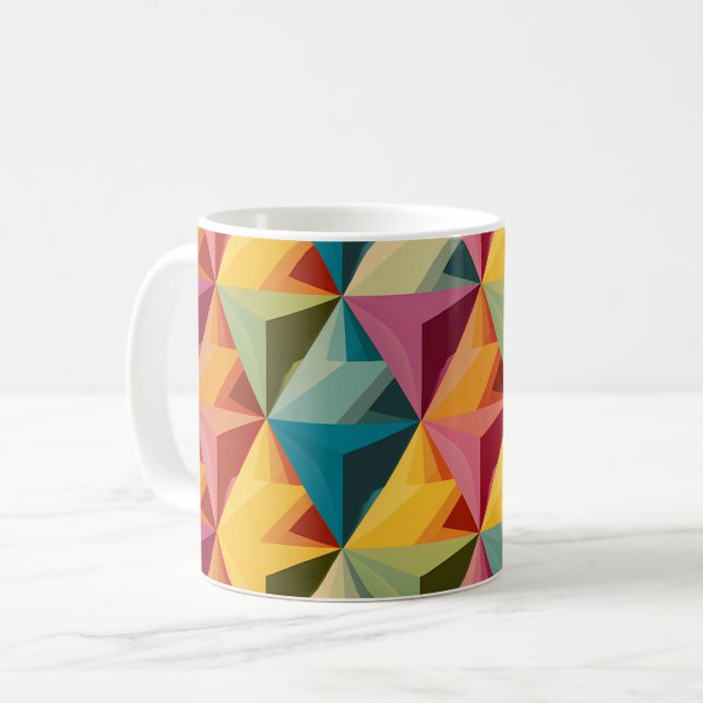 Taza De Café Bold Geometric Triangle Pattern  (Anverso izquierdo)