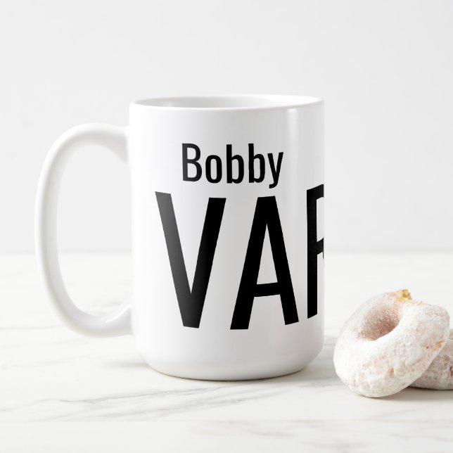 Taza De Café Bold Modern Personalized Name (Con donut)
