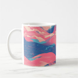 Taza De Café 🎨 Bold Pink & Blue Abstract Pattern - Dynamic & F